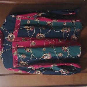 Vintage '80s baroque gold jewelry chain color blocking hidden buttons Gaudy